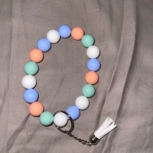 Pastel wristlet keychain